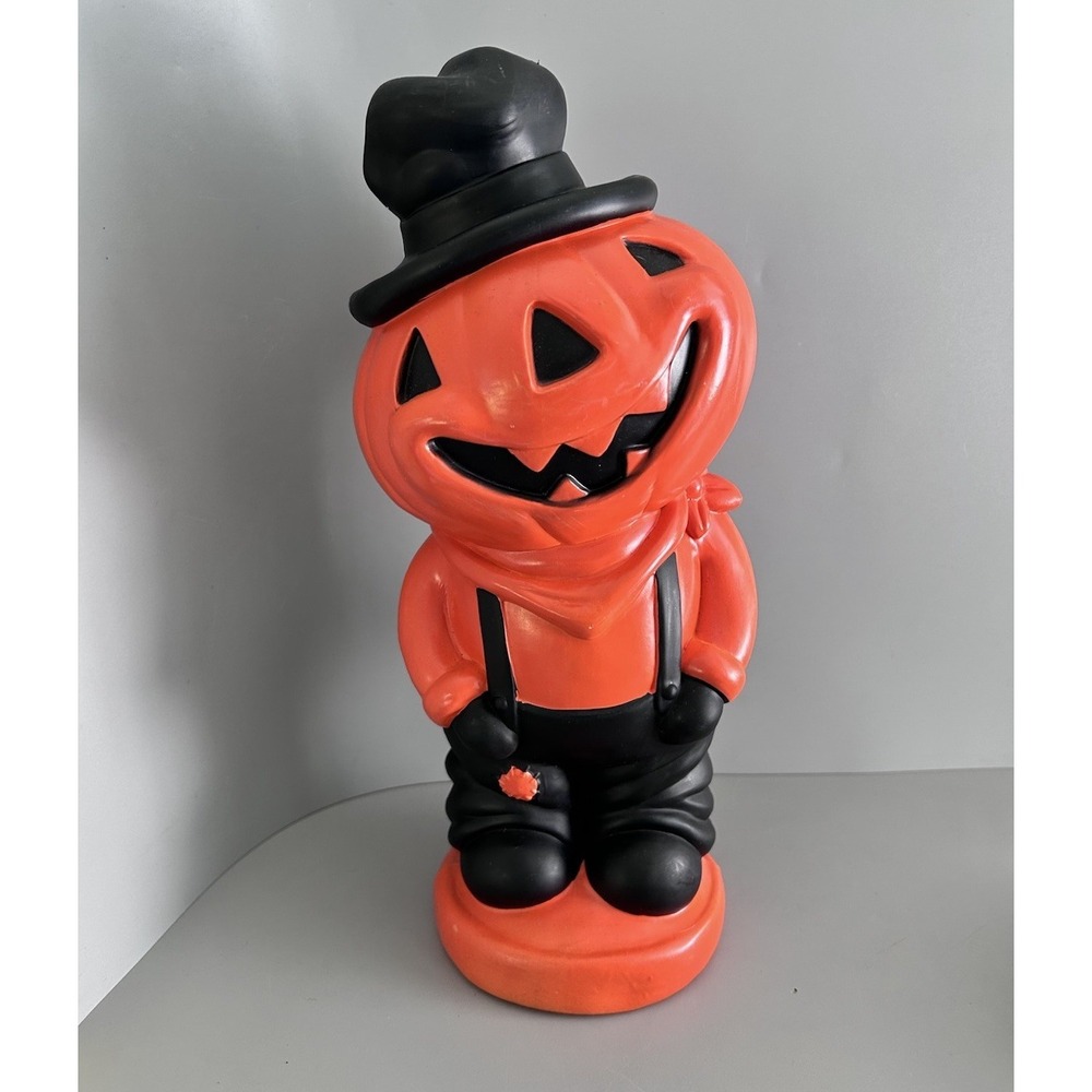 Scarecrow Jack O' Lantern Pumpkin Halloween Blow Mold Figurine Ashland No Light